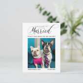 Foto Onze mensen trouwen Save the Date Aankondigingskaart (Staand voorkant)