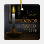  foto-oor van mijn orgaandonor-transplantant keramisch ornament (Voorkant)