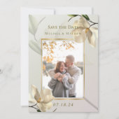 Foto Oosters Magnolia Bruiloft Save the Date Kaart (Voorkant)