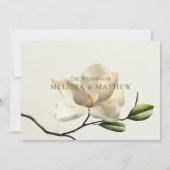 Foto Oosterse Magnolia bruiloft bedankje Kaart (Achterkant)