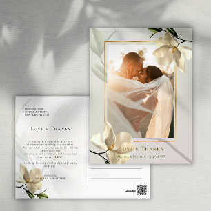 Foto Oosterse Witte Magnolia Bedankkaart Briefkaart