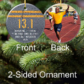 Foto op Back Half-Marathon Runner 13.1 Keepasje Keramisch Ornament