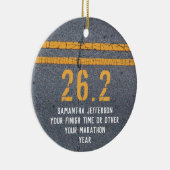Foto op Back Marathon Runner 26.2 Keepasmedaille Keramisch Ornament (Rechts)