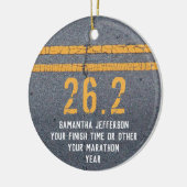 Foto op Back Marathon Runner 26.2 Keepasmedaille Keramisch Ornament (Links)