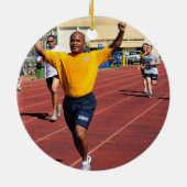 Foto op Back Marathon Runner 26.2 Keepasmedaille Keramisch Ornament (Achterkant)