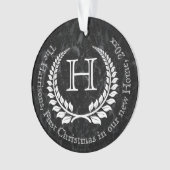 Foto op Back Monogrammed Letter First Kerstmis Ornament (voorkant)