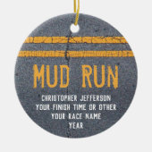 Foto op Back Mud Trail Run Race Custom Keramisch Ornament (Voorkant)