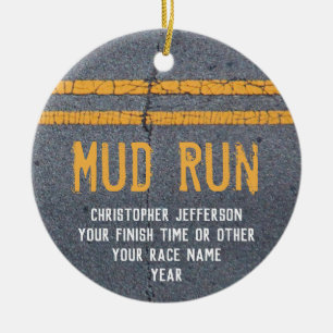 Foto op Back Mud Trail Run Race Custom Keramisch Ornament