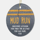Foto op Back Mud Trail Run Race Custom Keramisch Ornament (Links)