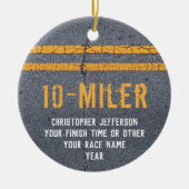 Foto op Back Running Race 10 Mile 5k Custom Keramisch Ornament (Voorkant)
