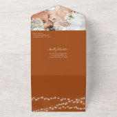 Foto op Back Simple Modern Adobe Clay Wedding All In One Uitnodiging (Buitenkant)