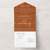 Foto op Back Simple Modern Adobe Clay Wedding All In One Uitnodiging (Binnen)
