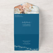 Foto op Back Simple Modern Mykonos Blue Wedding All In One Uitnodiging (Buitenkant)