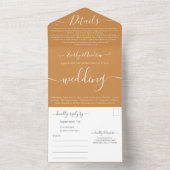 Foto op Back Simple Modern Sundial Yellow Wedding All In One Uitnodiging (Binnen)