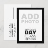  foto op dag afstuderen uitnodiging briefkaart (Voorkant / Achterkant)