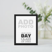  foto op dag afstuderen uitnodiging briefkaart (Staand voorkant)