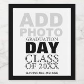 foto op dag afstuderen wijn etiket (Enkel label)