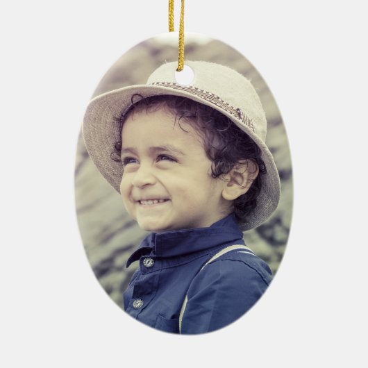 Foto op de achterste kerstkerstkerstbeker Kinder/B Keramisch Ornament (Achterkant)