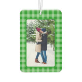 Foto op groene ginghamruit luchtverfrisser (Achterkant)