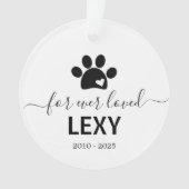 Foto op het achterste kattenhondengedenkteken ornament (voorkant)