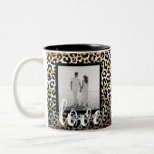 Foto op Leopard Print Love Tweekleurige Koffiemok (Links)