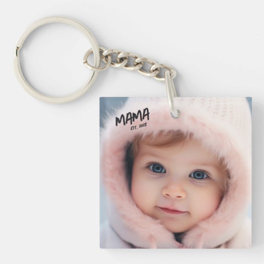 Foto op maat Mama Est Moeder Sleutelhanger (Voorkant)