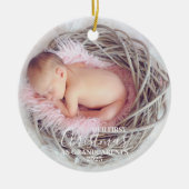 Foto op maat Onze eerste kerst als grootouders Keramisch Ornament (Voorkant)