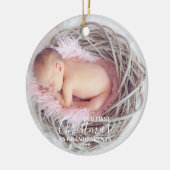 Foto op maat Onze eerste kerst als grootouders Keramisch Ornament (Links)