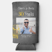 Foto op mannen voor 30 jaar seltzer blikjeskoeler (Voorkant)