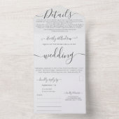 Foto op Outside Back Simple Modern Wedding All In One Uitnodiging (Binnen)