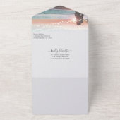 Foto op Outside Back Simple Modern Wedding All In One Uitnodiging (Buitenkant)