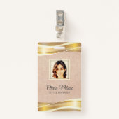 Foto op Roos mist achtergrond Badge (Voorkant met clip)