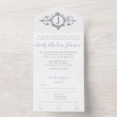 Foto op Rug Blue Peony Wreath Simple  All In One Uitnodiging (Binnen)