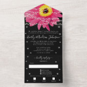 Foto op Rug Roze Zwart Gerber Star String Light All In One Uitnodiging (Binnen)
