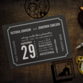 Foto op Rug Zwart & Wit Typografie Bruiloft Kaart