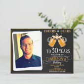 Foto op uitnodiging van bonen Adult jarig (Staand voorkant)