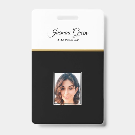 Foto op zwart-witte achtergrond badge (Voorzijde)