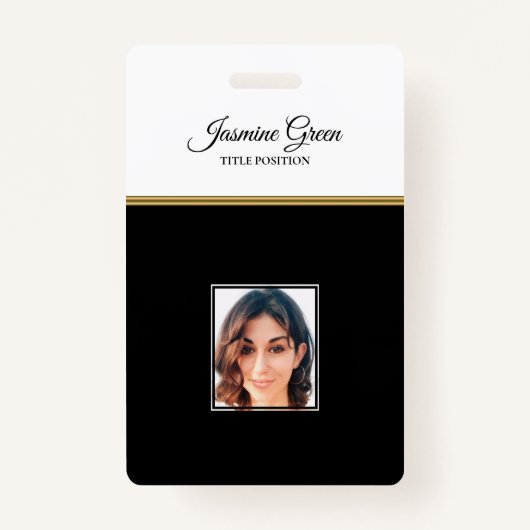 Foto op zwart-witte achtergrond badge (Voorkant)