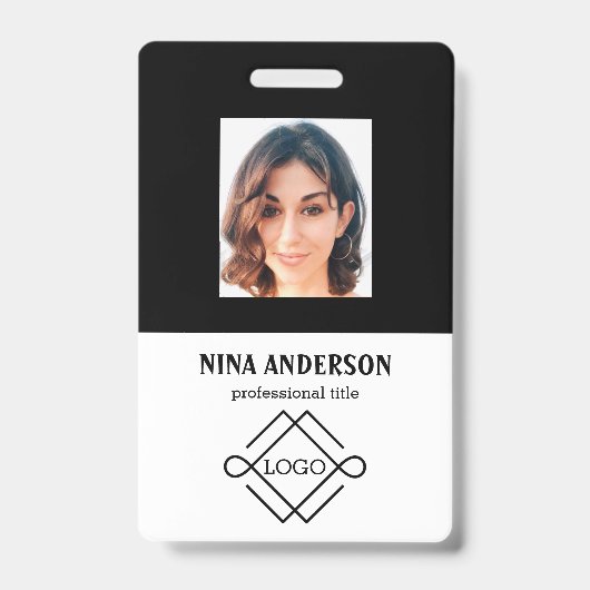 Foto op zwarte achtergrond badge (Voorzijde)