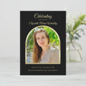 Foto op Zwarte begrafenis of viering van het leven Programmakaart (Staand voorkant)