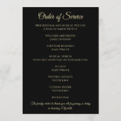 Foto op Zwarte Herdenking of viering van het leven Programmakaart (Achterkant)