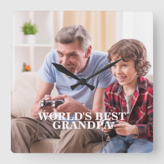 Foto Opa / Iedereen Wandklok (Voorkant)