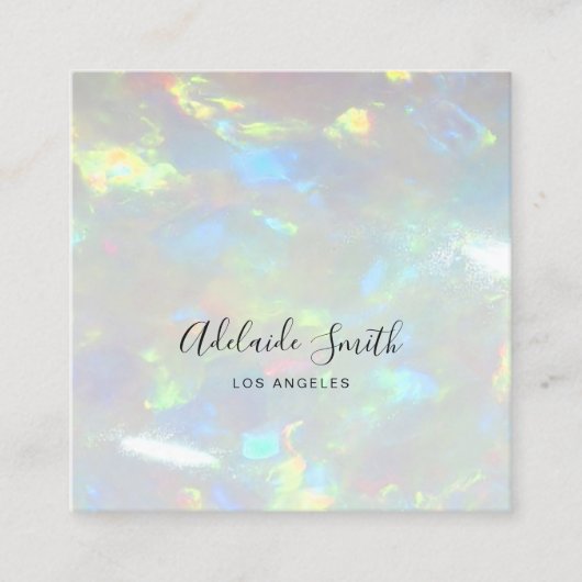 foto opal vierkante visitekaartje (Voorkant)