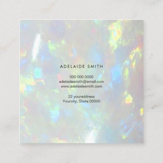 foto opal vierkante visitekaartje (Achterkant)