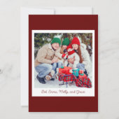 Foto Open haard Kousen Rode Vakantie Kaart (Achterkant)