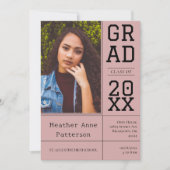 Foto Open Huis Afstuderen | Roze Uitnodiging (Voorkant)