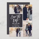 Foto opslaan Datum 4-fotocollage-kaart Save The Date (Voorkant / Achterkant)