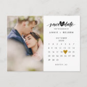Foto Opslaan Datum Agenda Elegant Gold Heart Aankondigingskaart (Voorkant)