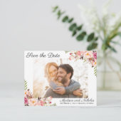 Foto Opslaan Datum Briefkaarten Roze roze aanjager (Staand voorkant)