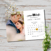Foto Opslaan Datum Calendar Gold Love Heart Briefkaart